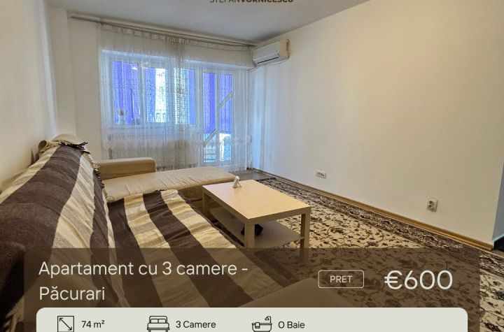 Apartament 3 camere de inchiriat IASI - Iasi anunturi imobiliare Iasi