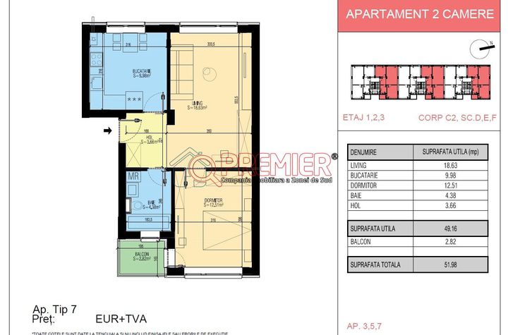 Apartament 2 camere de vanzare POPESTI-LEORDENI - Bucuresti anunturi imobiliare Bucuresti