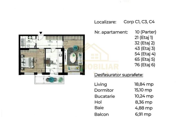 Apartament 2 camere de vanzare BERCENI - Bucuresti anunturi imobiliare Bucuresti