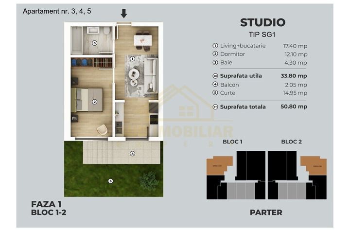 Garsonieră de vanzare POPESTI-LEORDENI - Bucuresti anunturi imobiliare Bucuresti