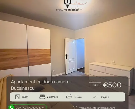 Apartament 2 camere Iasi, 56 mp