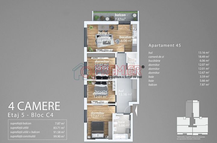 Apartament 4 camere de vanzare APARATORII PATRIEI - Bucuresti anunturi imobiliare Bucuresti