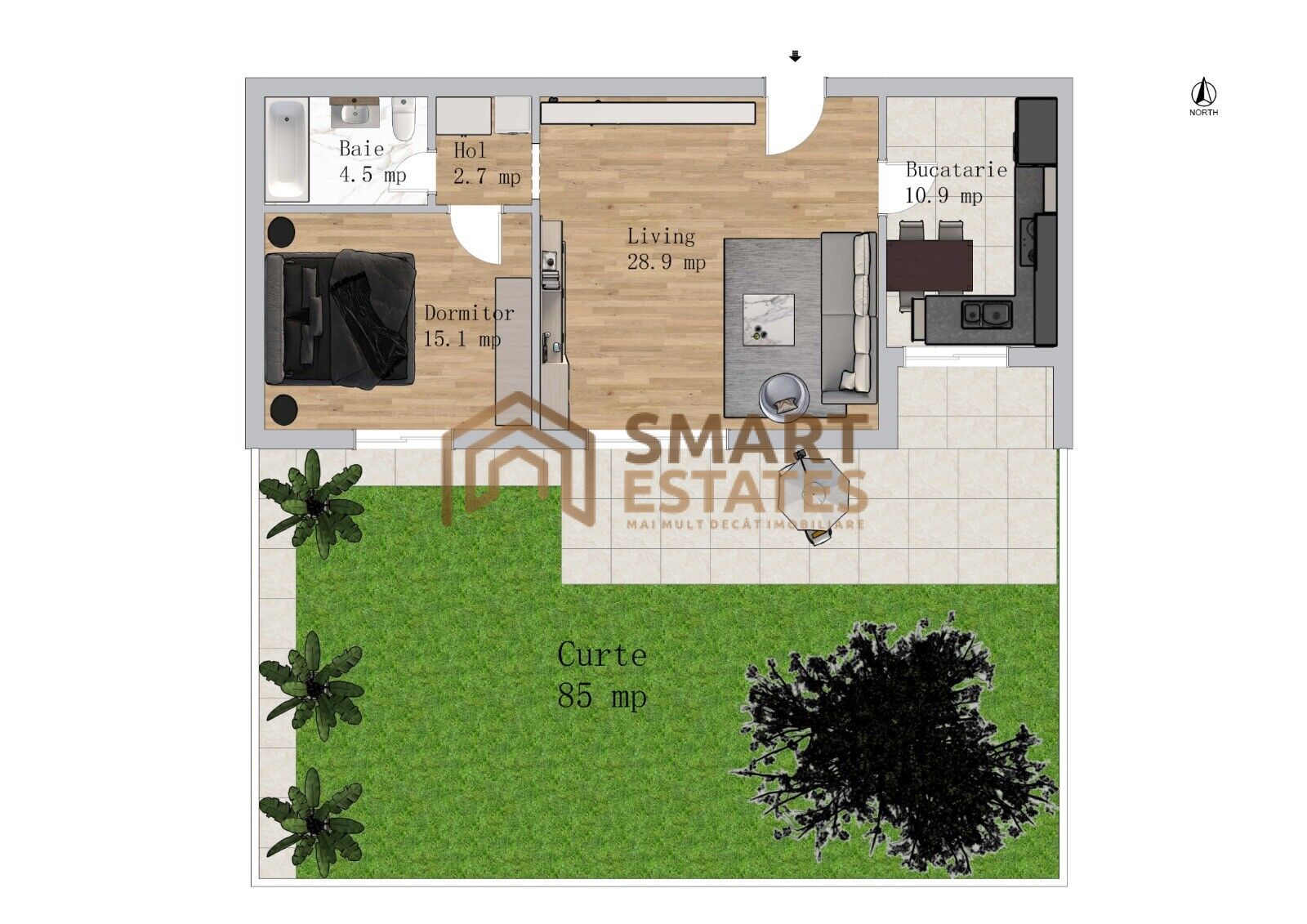 Apartament 2 Camere grădină - Gata de Mutare DEZVOLTATOR comision 0